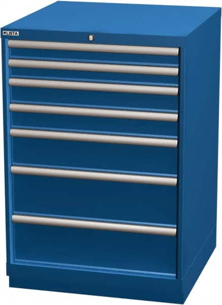 LISTA - 7 Drawer, Modular Storage Cabinet - Steel, 28-1/4" Wide x 28-1/2" Deep x 41-3/4" High, Blue - Americas Industrial Supply