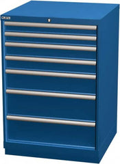 LISTA - 7 Drawer, Modular Storage Cabinet - Steel, 28-1/4" Wide x 28-1/2" Deep x 41-3/4" High, Blue - Americas Industrial Supply