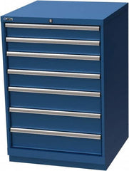 LISTA - 7 Drawer, Modular Storage Cabinet - Steel, 28-1/4" Wide x 28-1/2" Deep x 41-3/4" High, Blue - Americas Industrial Supply