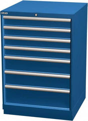 LISTA - 7 Drawer, Modular Storage Cabinet - Steel, 28-1/4" Wide x 28-1/2" Deep x 41-3/4" High, Blue - Americas Industrial Supply