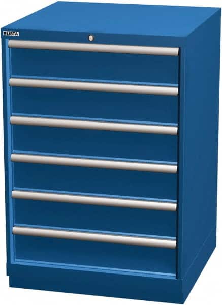 LISTA - 6 Drawer, Modular Storage Cabinet - Steel, 28-1/4" Wide x 28-1/2" Deep x 41-3/4" High, Blue - Americas Industrial Supply