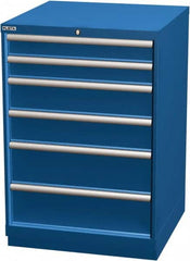LISTA - 6 Drawer, Modular Storage Cabinet - Steel, 28-1/4" Wide x 28-1/2" Deep x 41-3/4" High, Blue - Americas Industrial Supply