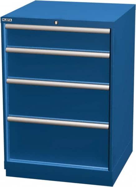 LISTA - 4 Drawer, Modular Storage Cabinet - Steel, 28-1/4" Wide x 28-1/2" Deep x 41-3/4" High, Blue - Americas Industrial Supply