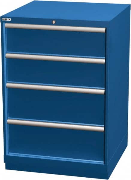LISTA - 4 Drawer, Modular Storage Cabinet - Steel, 28-1/4" Wide x 28-1/2" Deep x 41-3/4" High, Blue - Americas Industrial Supply