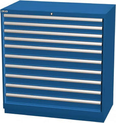 LISTA - 10 Drawer, Modular Storage Cabinet - Steel, 40-1/4" Wide x 22-1/2" Deep x 41-3/4" High, Blue - Americas Industrial Supply