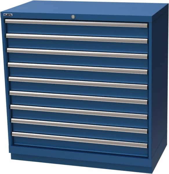 LISTA - 9 Drawer, Modular Storage Cabinet - Steel, 40-1/4" Wide x 22-1/2" Deep x 41-3/4" High, Blue - Americas Industrial Supply