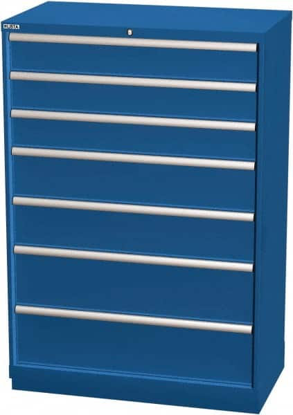 LISTA - 7 Drawer, Modular Storage Cabinet - Steel, 40-1/4" Wide x 22-1/2" Deep x 59-1/2" High, Blue - Americas Industrial Supply
