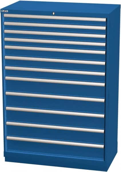 LISTA - 12 Drawer, Modular Storage Cabinet - Steel, 40-1/4" Wide x 22-1/2" Deep x 59-1/2" High, Blue - Americas Industrial Supply