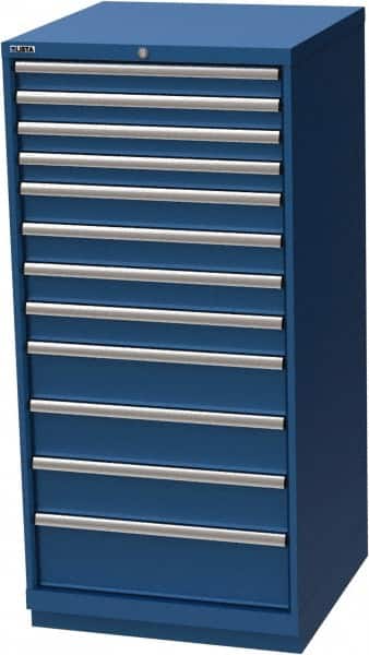 LISTA - 12 Drawer, Modular Storage Cabinet - Steel, 28-1/4" Wide x 28-1/2" Deep x 59-1/2" High, Blue - Americas Industrial Supply