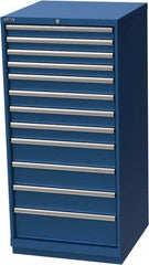 LISTA - 12 Drawer, Modular Storage Cabinet - Steel, 28-1/4" Wide x 28-1/2" Deep x 59-1/2" High, Blue - Americas Industrial Supply