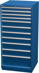 LISTA - 11 Drawer, Modular Storage Cabinet - Steel, 28-1/4" Wide x 28-1/2" Deep x 59-1/2" High, Blue - Americas Industrial Supply