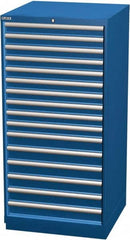 LISTA - 16 Drawer, Modular Storage Cabinet - Steel, 28-1/4" Wide x 28-1/2" Deep x 59-1/2" High, Blue - Americas Industrial Supply