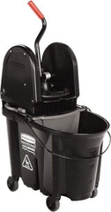 Rubbermaid - 35 Qt Plastic Steel Bucket & Wringer - 510.54mm Long x 927.1mm High x 398.78mm Wide, Black - Americas Industrial Supply