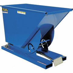 Vestil - 2,000 Lb Load Capacity, 3/4 Cu Yd, Steel Self-Dumping Hopper - 31-11/16" Wide x 61-1/8" Long x 42-11/16" High, Blue - Americas Industrial Supply