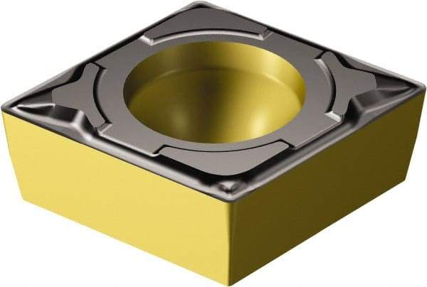 Sandvik Coromant - CCMT32.52 PF Grade 1515 Carbide Turning Insert - TiCN/Al2O3/TiN Finish, 80° Diamond, 3/8" Inscr Circle, 5/32" Thick, 1/32" Corner Radius - Americas Industrial Supply