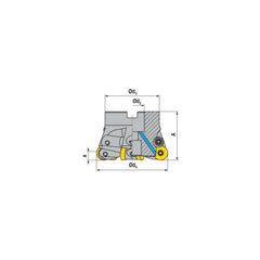 Indexable Copy Face Mills; Maximum Depth Of Cut: 3.50 mm; Compatible Insert Size Code: RD.X 1003..; Arbor Hole Diameter (mm): 22.00; Maximum Ramping Angle: 4.2  ™; Overall Height (mm): 52.50 mm; Series: R1007A-10; Number of Cutter Inserts: 7; Cutter Style