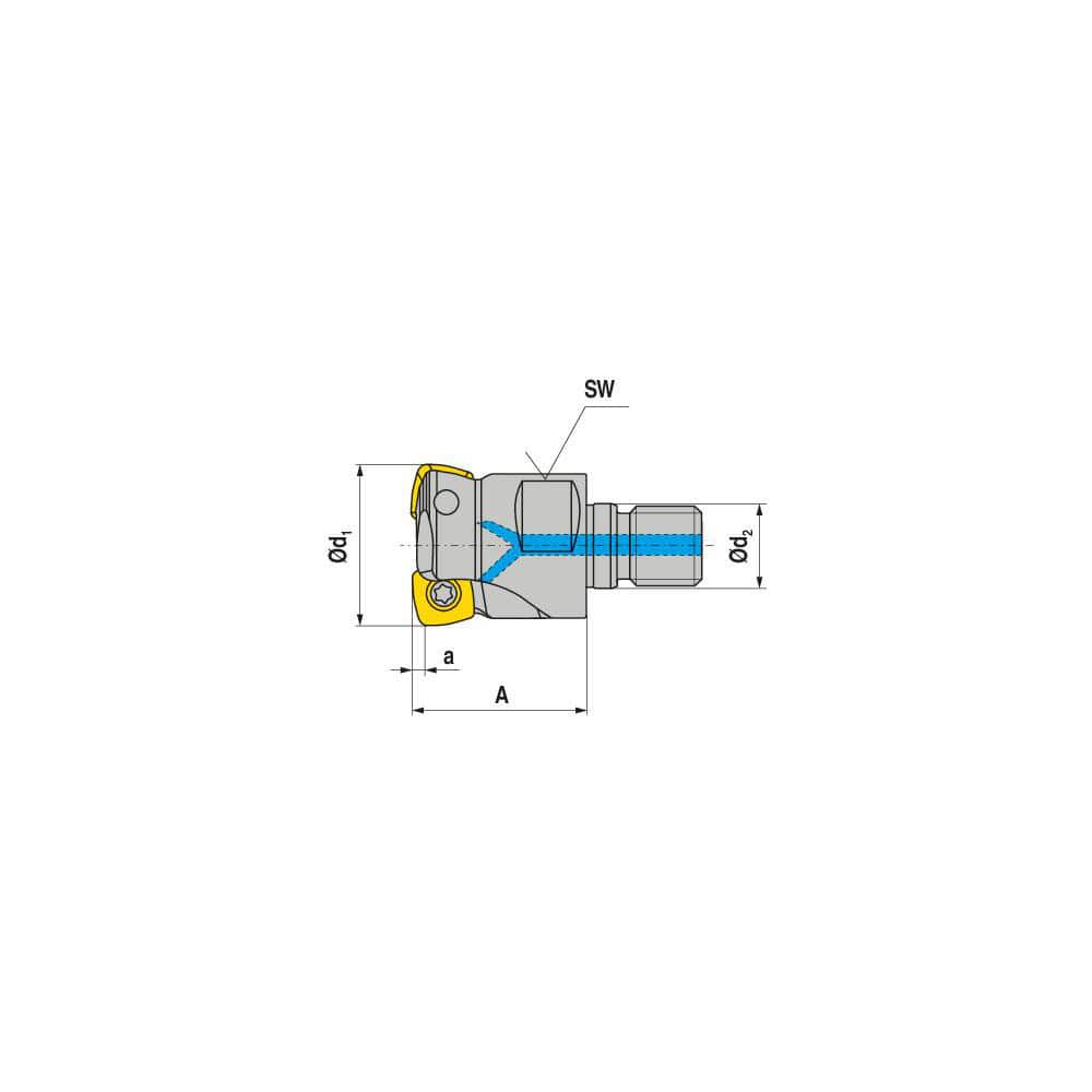 Indexable High-Feed Face Mills; Minimum Cutting Diameter: 26.67 mm; Maximum Cutting Diameter: 32.00 mm; Maximum Depth Of Cut: 0.75 mm; Arbor Hole Diameter (mm): 17.00; Compatible Insert Size Code: LNKX 0925..; Maximum Ramping Angle: 1.2  ™; Series: GDHFC-