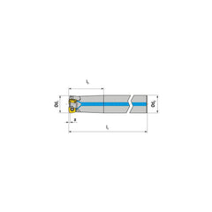 Indexable High-Feed End Mill: 25 mm Cut Dia, 25 mm Cylindrical Shank Uses 3 XDLX Inserts, 1 mm Max Depth, 225 mm OAL, Through Coolant