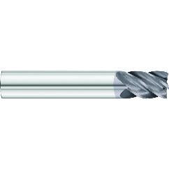 7/16 x 7/16 x 2 x 4 OAL Square 5 Flute Carbide End Mill - Round Shank-AlCrN Coated - Americas Industrial Supply