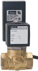 Parker - 1/4" Port, 2 Way, Timer Drain Valve, Brass Solenoid Valve - Normally Closed, FKM Seal - Americas Industrial Supply