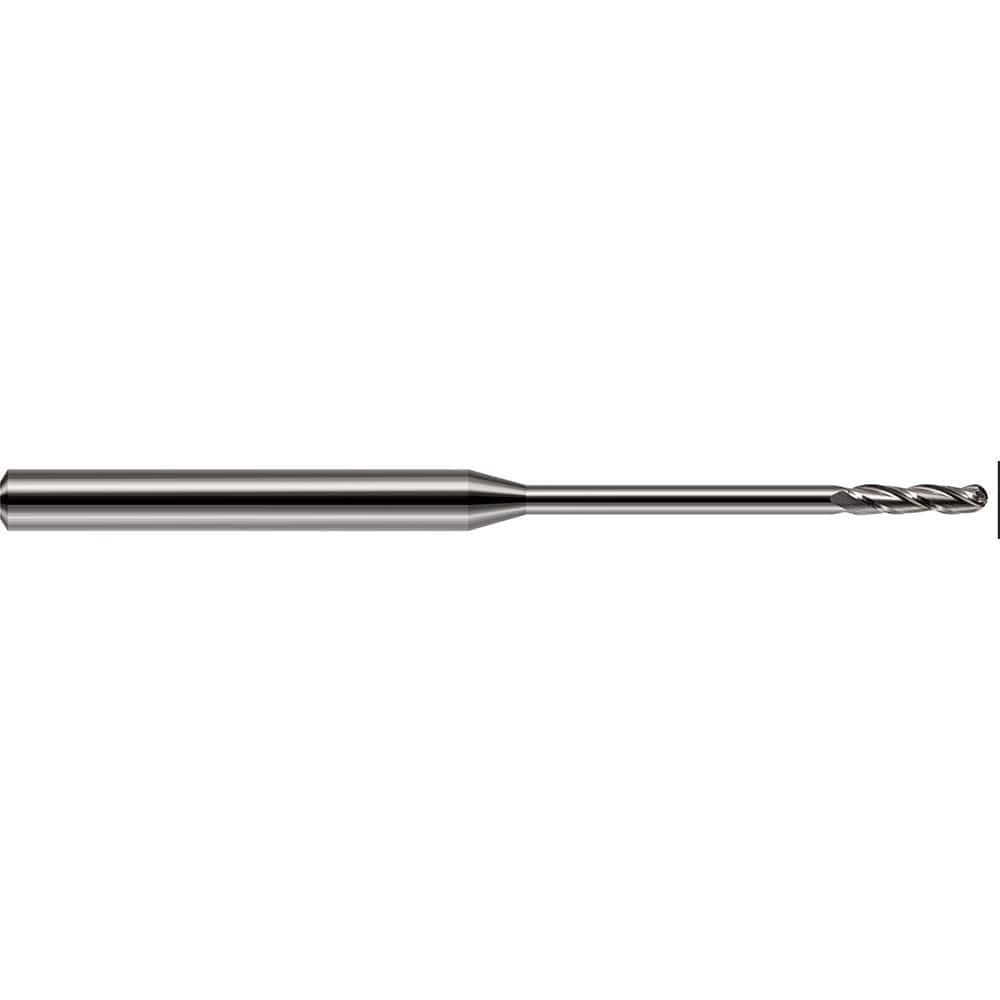 Harvey Tool - Ball End Mills; Mill Diameter (Decimal Inch): 0.0800 ; Number of Flutes: 3 ; Length of Cut (Inch): 3/4 ; Length of Cut (Decimal Inch): 0.7500 ; Material: Solid Carbide ; Overall Length (Inch): 2-1/2 - Exact Industrial Supply