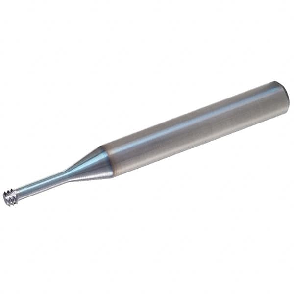 Vargus - M2.2x0.45 Thread, 0.2362" Shank Diam, TiCN Coating, Solid Carbide Straight Flute Thread Mill - 3 Flutes, 2.244" OAL, M2.2 Min Noml Diamter - Americas Industrial Supply