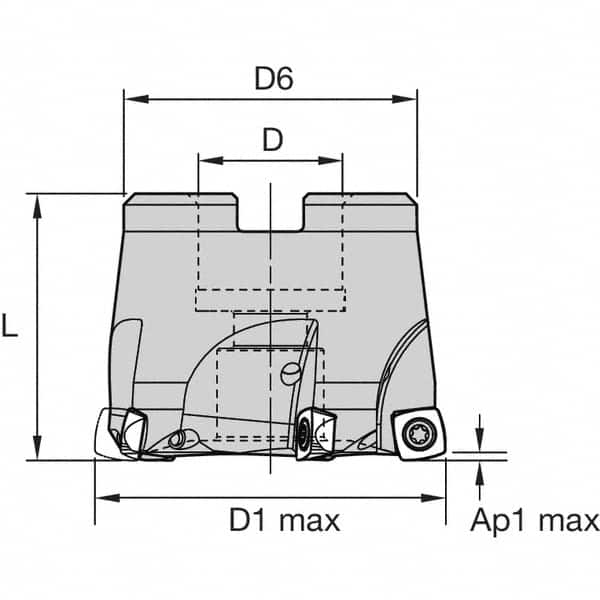 Kennametal - 5 Inserts, 40mm Cutter Diam, 1.5mm Max Depth of Cut, Indexable High-Feed Face Mill - 16mm Arbor Hole Diam, 32mm High, 7792VXD09 Toolholder, XD..09.. Inserts, Series 7792VX - Americas Industrial Supply