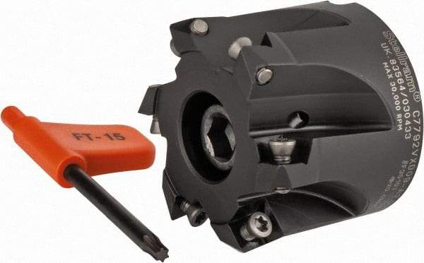 Kennametal - 2" Cut Diam, 0.059" Max Depth, 3/4" Arbor Hole, 6 Inserts, XD 09 Insert Style, Indexable Copy Face Mill - C7792VXD09-A2.00Z06R Cutter Style, 1.574" High, Through Coolant, Series 7792 - Americas Industrial Supply