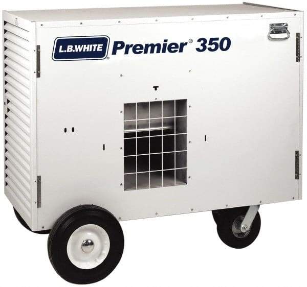 LB White - 350,000 BTU Rating, Two Stage Ductable Unit Heater - 9,000 Sq Ft Max Heating Area, 500 Gal Tank Capacity, Fuel with Propane - Americas Industrial Supply