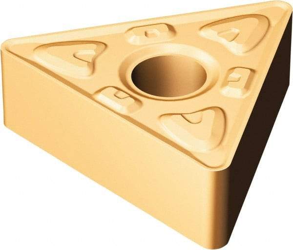 Sandvik Coromant - TNMG332 XMR Grade GC15 Carbide Turning Insert - TiAlN/AlCr2O3 Finish, 60° Triangle, 3/8" Inscr Circle, 3/16" Thick, 1/32" Corner Radius - Americas Industrial Supply