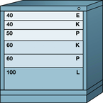 Bench-Standard Cabinet - 6 Drawers - 30 x 28-1/4 x 33-1/4" - Single Drawer Access - Americas Industrial Supply