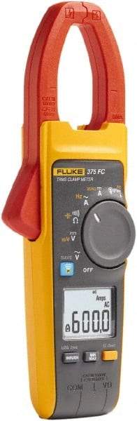 Fluke - 375 FC, CAT IV, CAT III, Digital True RMS Clamp Meter with 1.3386" Clamp On Jaws - 1000 VAC/VDC, 999.9 AC/DC Amps, Measures Voltage, Capacitance, Current, Frequency, mVDC, Resistance - Americas Industrial Supply