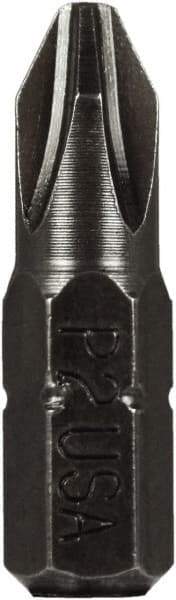 Montana - #2 Phillips Screwdriver Bit - 1/4" Hex Drive, 1" OAL - Americas Industrial Supply