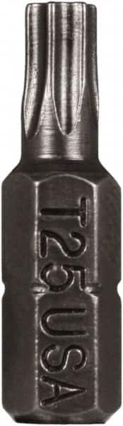 Montana - T25 Torx Bit - 1/4" Hex Drive, 1" OAL - Americas Industrial Supply