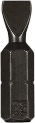 Montana - 1/4" Slotted Screwdriver Bit - 1/4" Hex Drive, 1" OAL - Americas Industrial Supply