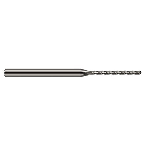 ‎3/32″ Dia. × 1/8″ Shank × 1/2″ DOC × 2-1/2″ OAL, Carbide Uncoated, Long , 3 Flute, Ballnose End Mill - Exact Industrial Supply