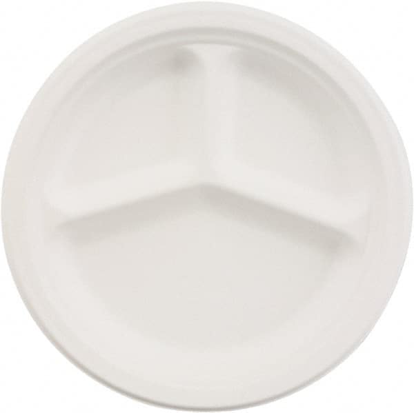 Chinet - Chinet 10-1/4" 3 Compartment Paper Plate - White - Americas Industrial Supply