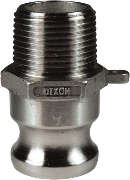 Dixon Valve & Coupling - 4" Stainless Steel Cam & Groove Suction & Discharge Hose Male Adapter Male NPT Thread - Part F, 4" Thread, 100 Max psi - Americas Industrial Supply