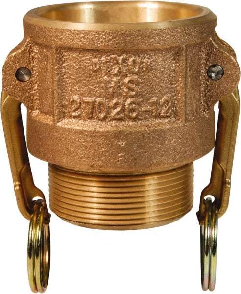 Dixon Valve & Coupling - 4" Brass Cam & Groove Suction & Discharge Hose Female Coupler Male NPT Thread - Part B, 4" Thread, 100 Max psi - Americas Industrial Supply