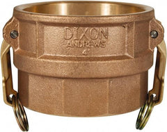Dixon Valve & Coupling - 4" Brass Cam & Groove Suction & Discharge Hose Female Coupler Female NPT Thread - Part D, 4" Thread, 100 Max psi - Americas Industrial Supply