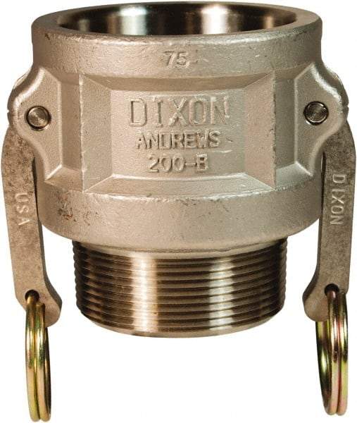 Dixon Valve & Coupling - 2-1/2" Stainless Steel Cam & Groove Suction & Discharge Hose Female Coupler Male NPT Thread - Part B, 2-1/2" Thread, 150 Max psi - Americas Industrial Supply