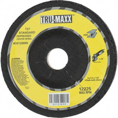 Tru-Maxx - 24 Grit, 5" Wheel Diam, 1/4" Wheel Thickness, 7/8" Arbor Hole, Type 27 Depressed Center Wheel - Coarse Grade, Aluminum Oxide, R Hardness, Compatible with Angle Grinder - Americas Industrial Supply