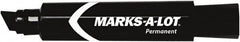 Marks-A-Lot - Black Permanent Marker - Chisel Tip, AP Nontoxic Ink - Americas Industrial Supply