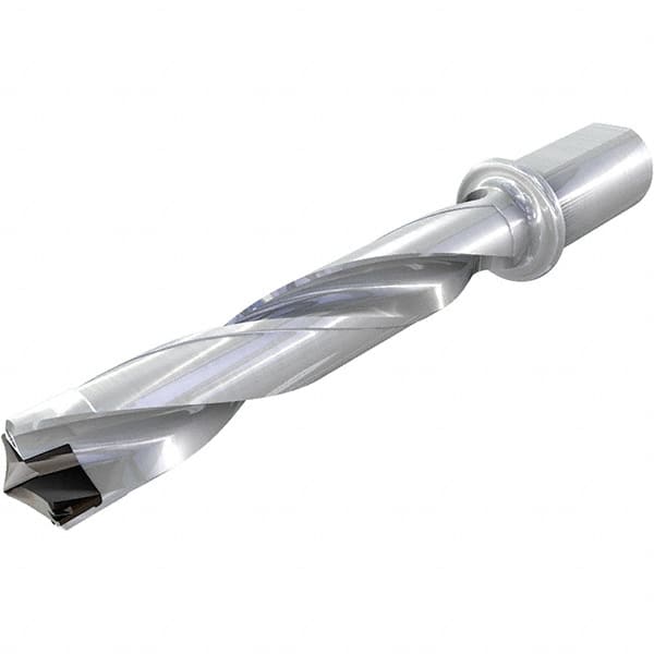 Iscar - 1.417 to 1-29/64" Diam, 3xD, 4-1/4" Max Drill Depth, 1-1/4" Shank Diam, 8.9" OAL, Replaceable Tip Drill - HFP-IQ Insert, 36 Seat Size, DFN Toolholder, Series ChamIOdrill - Americas Industrial Supply