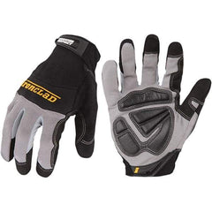 ironCLAD - Size M (8) Synthetic Leather Work Gloves - For Mechanic's & Lifting, Uncoated, Hook & Loop Cuff, Full Fingered, Black, Paired - Americas Industrial Supply