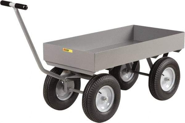 Little Giant - 3,000 Lb Capacity Steel Wagon Truck - Steel Deck, 24" OAW, 48" Platform Length x 18-1/2" Platform Height, Pneumatic Casters - Americas Industrial Supply