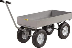 Little Giant - 3,500 Lb Capacity Steel Wagon Truck - Steel Deck, 30" OAW, 60" Platform Length x 18-1/2" Platform Height, Mold On Rubber Casters - Americas Industrial Supply