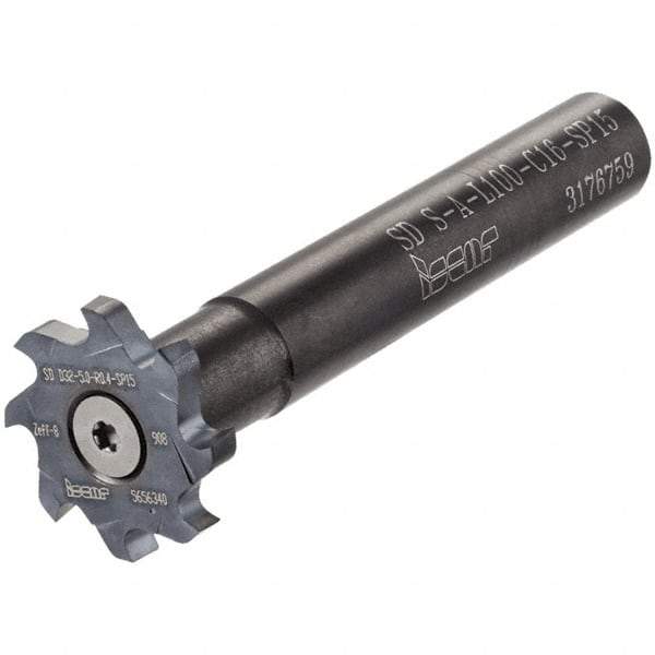 Iscar - T-Slot 11mm Stepped Shank Milling Tip Insert Holder & Shank - M4x0.5 Neck Thread, 94mm OAL, SD S-A-SP Tool Holder - Americas Industrial Supply