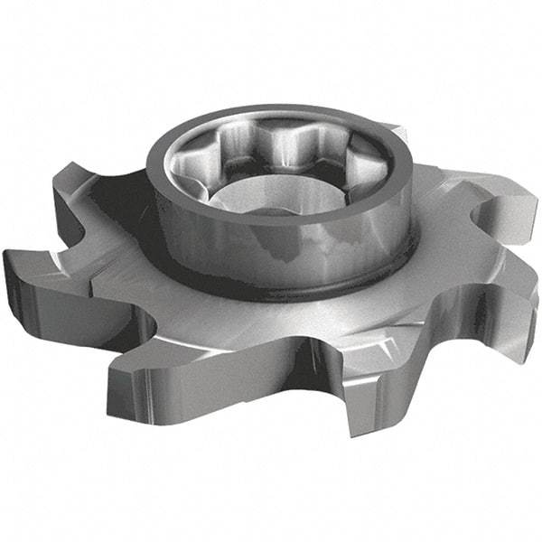 Iscar - SD D Grade IC908 Carbide T-Slot Milling Tip Insert - TiAlN/TiN Finish, 8 Flutes, 1.238" Cutting Diam, 0.315" Depth of Cut, 0.315" Extension, 0.016" Cnr Rad - Americas Industrial Supply