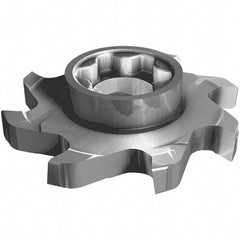 Iscar - SD D Grade IC908 Carbide T-Slot Milling Tip Insert - TiAlN/TiN Finish, 8 Flutes, 1.238" Cutting Diam, 0.315" Depth of Cut, 0.315" Extension, 0.016" Cnr Rad - Americas Industrial Supply